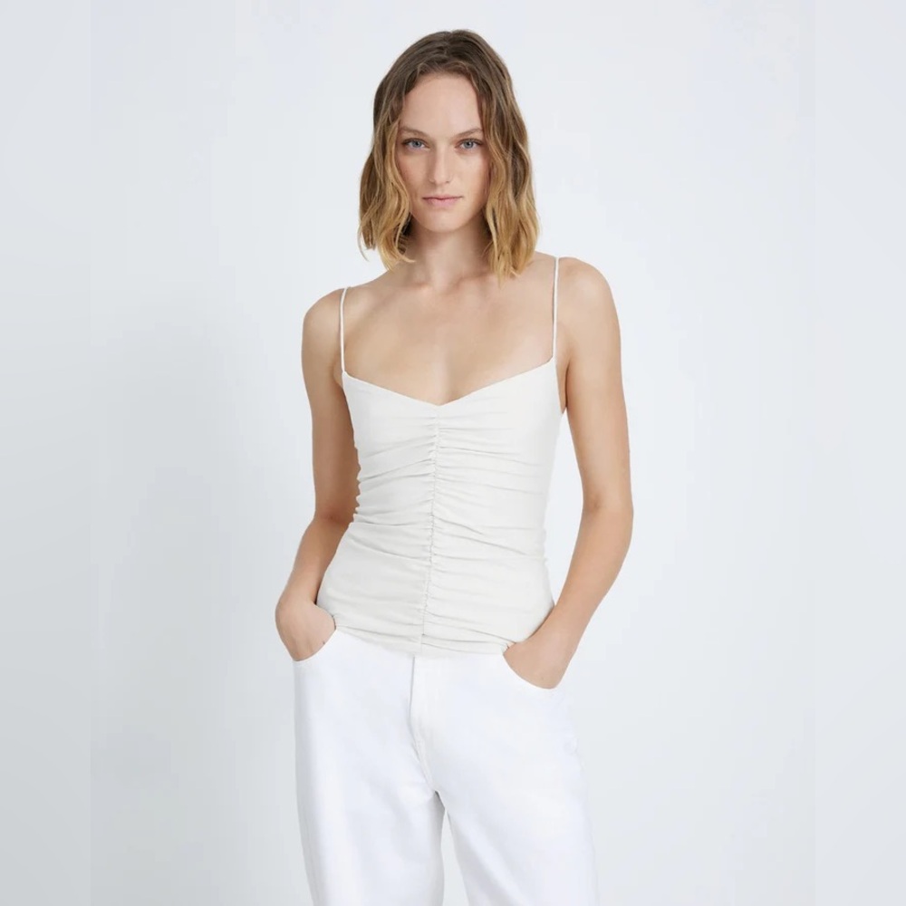 7 for all mankind ruched cami white